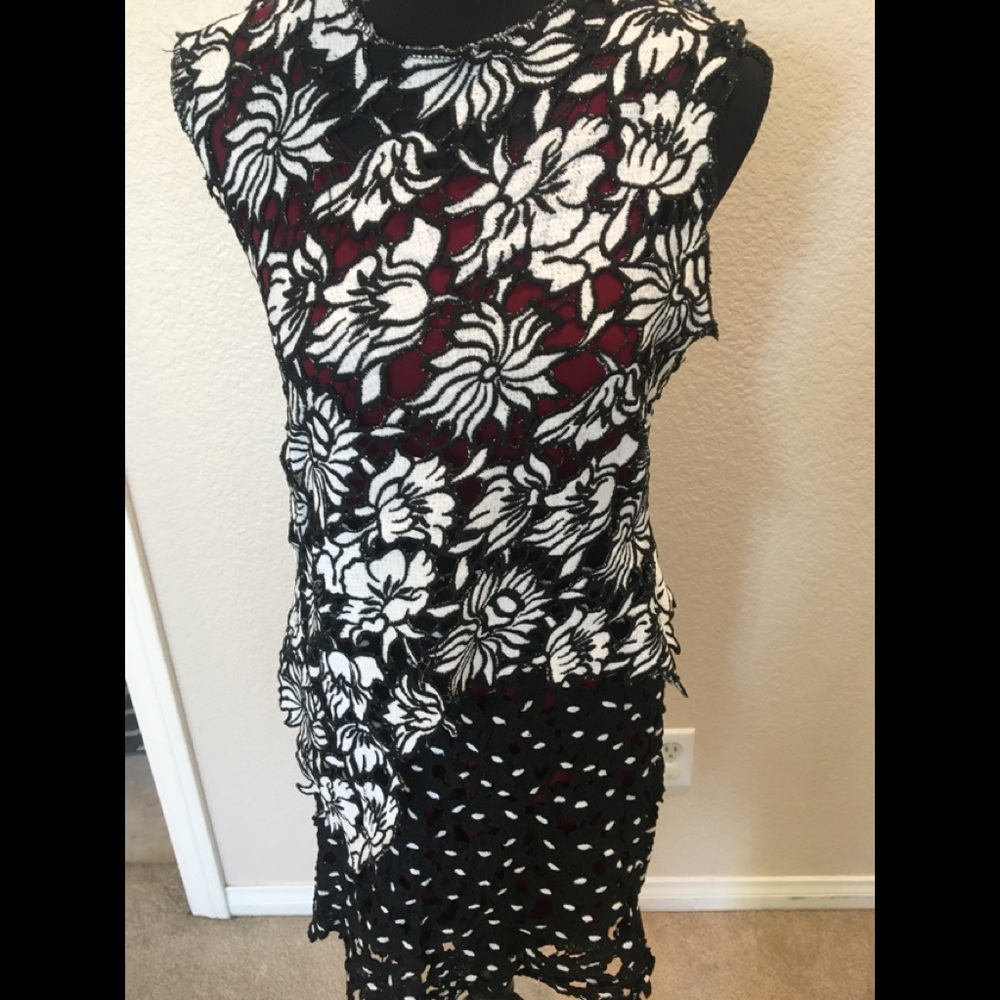 Aiden asymmetrical floral cut out dress